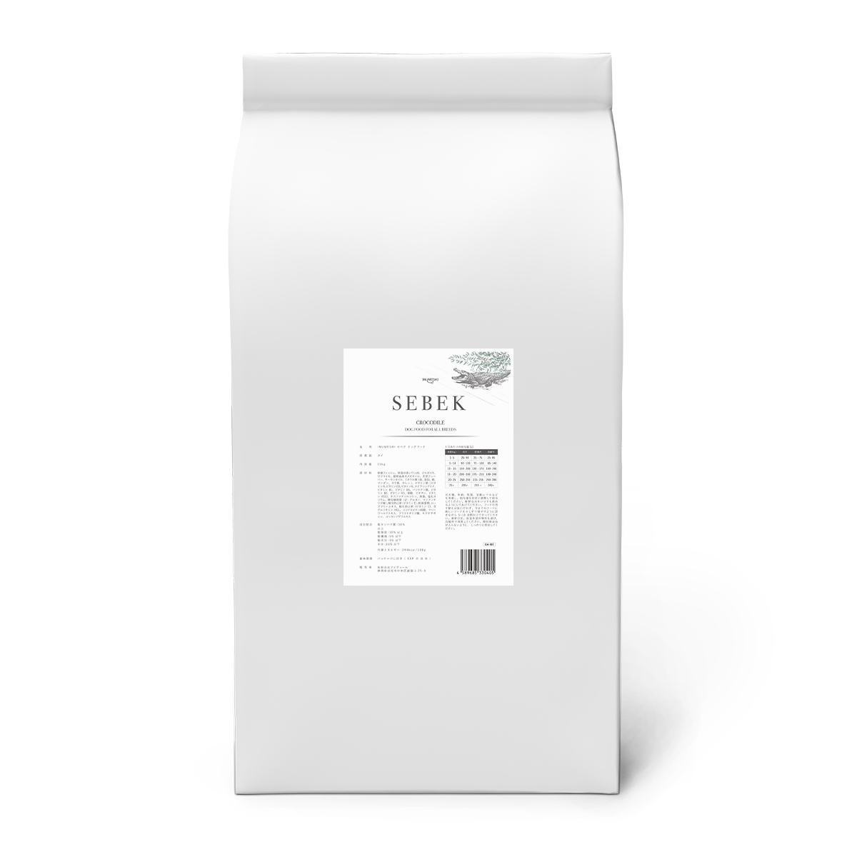 ワニ肉ドッグフードSEBEKの15kgブリーダーパック