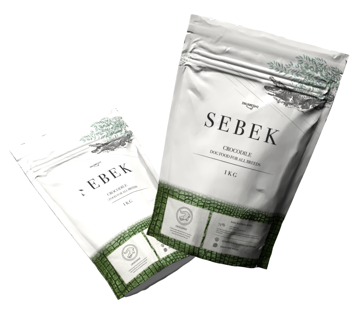 ワニ肉ドッグフードSEBEKの1kgパック